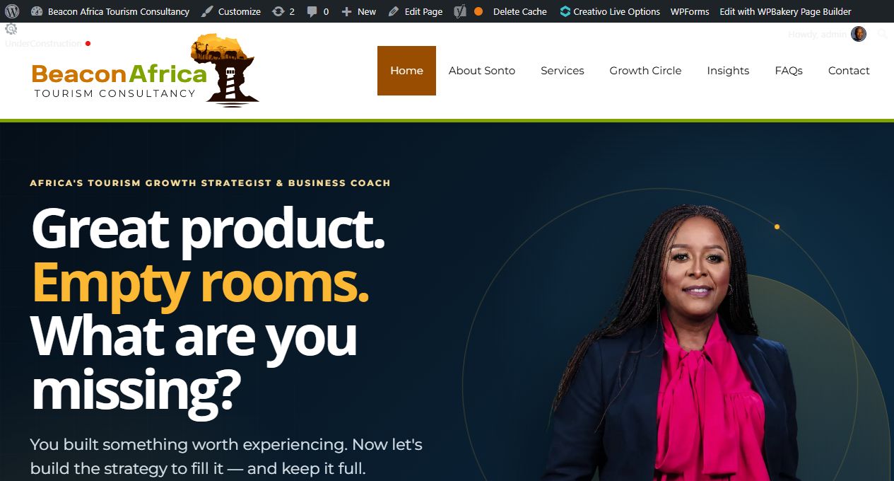 Beacon Africa Tourism website