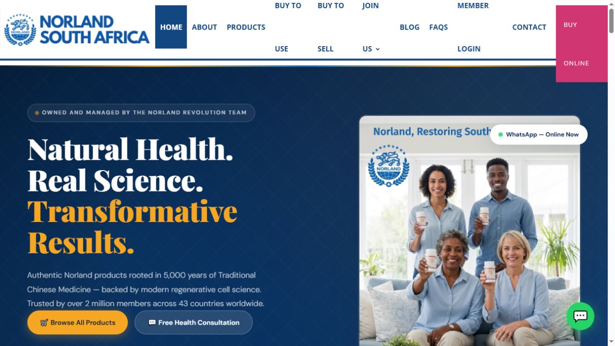 Norland South Africa website designed by BluWebPro