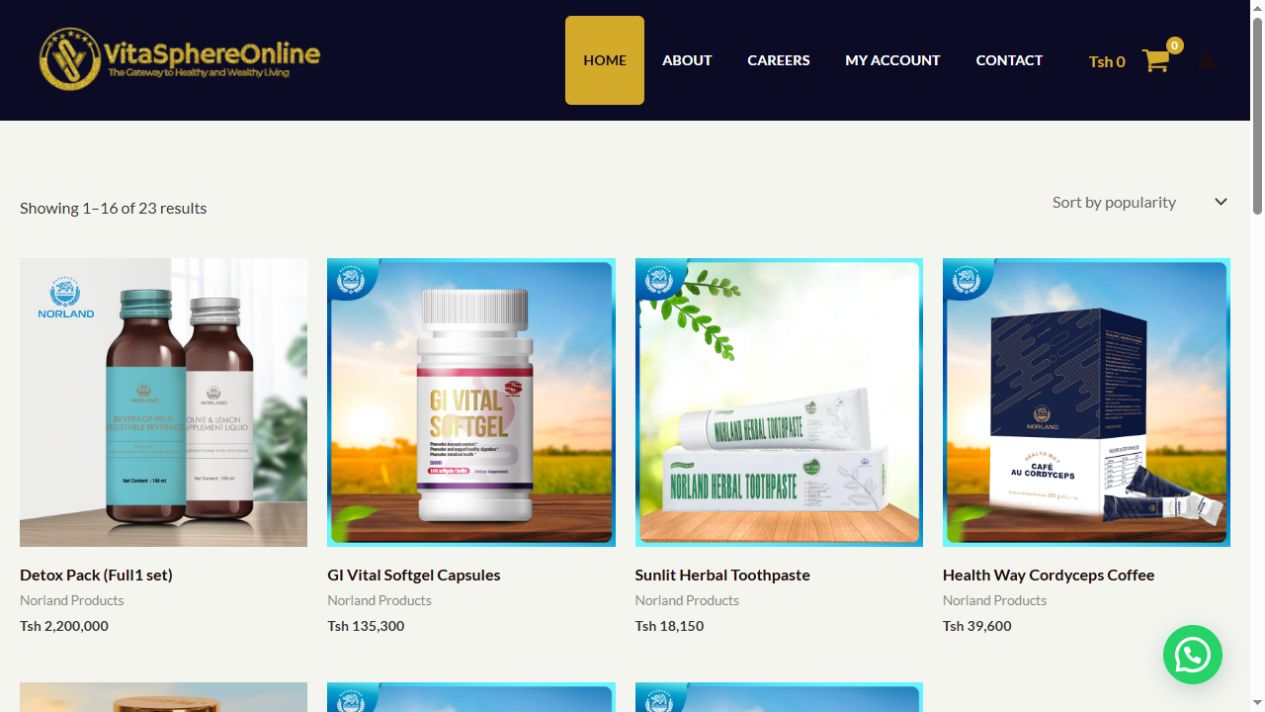 Vitasphere Online website